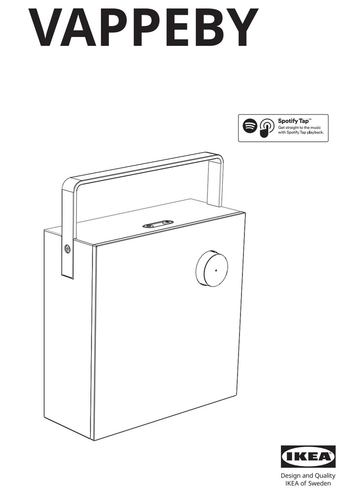 Un dépôt de la FCC pour la nouvelle enceinte carrée IKEA VAPPEBY Bluetooth montre son apparence. (Image source : IKEA)