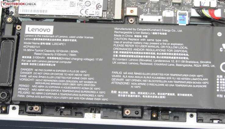 La batterie a une capacité de 80 Wh.