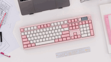 Clavier mécanique sans fil ND104 en rose (Source de l'image : Chilkey)