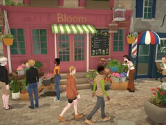 Les Parafolks explorent une place de la ville dans la version Early Access de Paralives.