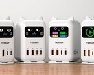 La station de charge USB Tessan CS07 65W affiche un visage de chat animé pendant la charge.