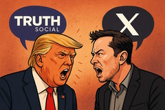 Trump et Musk se calomnient désormais l'un l'autre sur leurs plateformes de réseaux sociaux. (Source de l'image : AI generated)