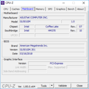 Asus ROG GU501GM - CPU-Z : carte-mère.