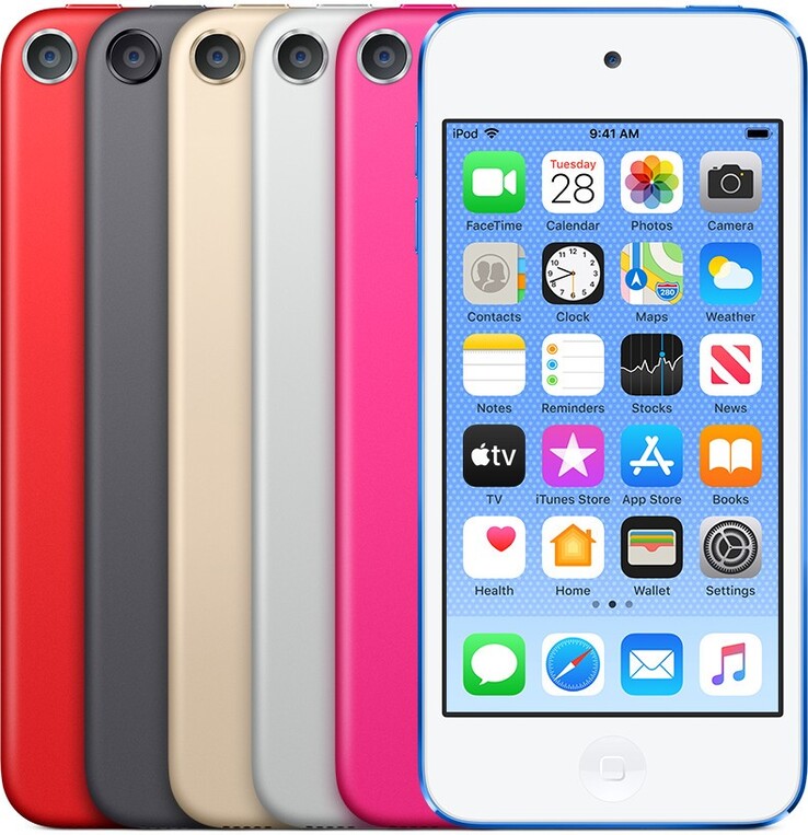Un dernier regard en arrière sur toute la gamme de couleurs de l'iPod Touch. (Source : Apple)