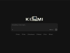 Écran d'accueil de l'interface web Kimi avec champ de saisie et logo K3