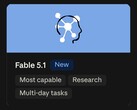Fiche technique du Claude Fable 5.1 avec un nouveau badge
