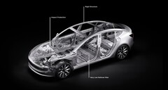 Le cadre de la Model 3 Highland (image : Tesla)