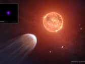 Image conceptuelle de la planète TOI 1227 b et de son étoile (Source de l'image : NASA, CXC, SAO, et M. Weiss ; recadré)