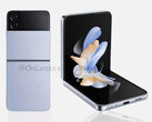 Le Galaxy Z Flip4 sera lancé en plusieurs couleurs, pas seulement les quatre présentées ci-dessous. (Image source : @OnLeaks &amp; GizNext)