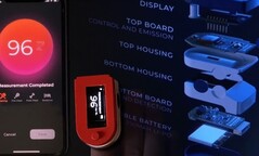 Le moniteur de glycémie non invasif GlucoClip sera équipé d'une batterie rechargeable. (Image source : Université américaine du Caire - édité)