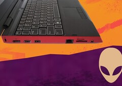 L&#039;ordinateur portable Alienware a obtenu une note de 84%. (Source de l&#039;image : Notebookcheck/Alienware - édité)