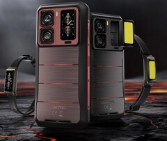 L'Oukitel WP300 a un atout majeur : sa conception semi-modulaire. Il est équipé d'une lampe de poche et d'un écran secondaire. (Source de l'image : Oukitel)