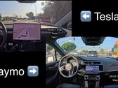 Tesla FSD 13 vs Waymo drive (Image source : WholeMars/YT)