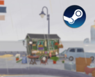 Tiny Bookshop se déroule sur une carte dessinée à la main, et chaque lieu a sa propre clientèle. Sur la photo, une capture d'écran du jeu avec le logo Steam superposé (Source de l'image : Steam - Edited)