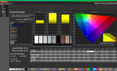 ColorChecker avant l'étalonnage (par rapport à P3)