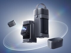 Le nouveau projecteur portable Anker Nebula P1 est équipé de deux haut-parleurs détachables de 10 W. (Source de l&#039;image : Anker)