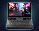 GPD affiche d'excellents résultats aux tests de performance de la Win Max 3. Sur la photo : vue de face de la console de jeu portable.