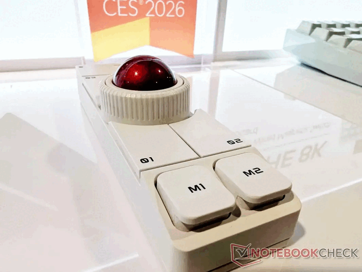 Boutons blancs du trackball Keychron. (Source de l'image : Notebookcheck/Stephen Pereyra)