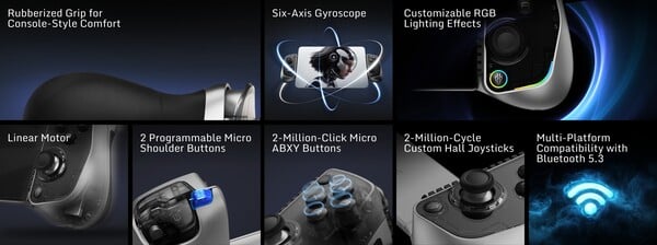 Principales caractéristiques de la manette de jeu RedMagic Shadow Blade Gamepad 3 (Source de l'image : RedMagic)