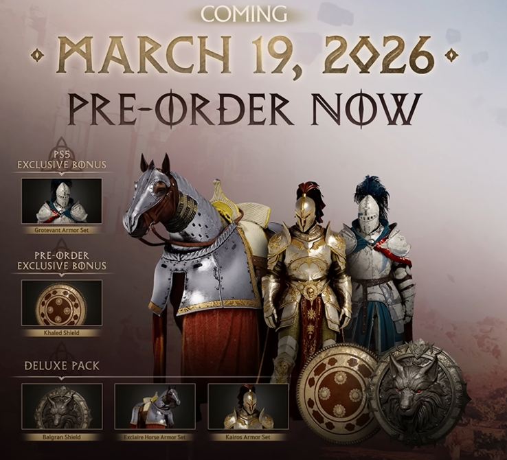 L'équipement bonus de précommande de Crimson Desert est révélé avant le lancement de 2026. (Source de l'image : Sony)