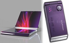 Un appareil compact pliable Sony Xperia pourrait rappeler des éléments de design de téléphones comme le Sony Ericsson W380. (Source de l&#039;image : TechConfigurations/PhoneArena - édité)