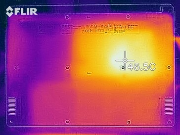Distribution de la chaleur sous charge (en bas)
