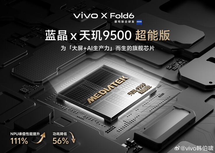 Vivo confirme l'utilisation du Dimensity 9500 Super Edition pour son prochain smartphone pliable.