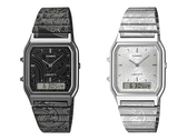 De gauche à droite (photo), les modèles Casio x Liberty London AQ230EBLT-1A et AQ230ELT-7A. (Source de l'image : Casio - édité)