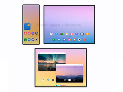 Le Galaxy Z TriFold se pliera différemment des Huawei Mate XT existants. (Source de l&#039;image : via @TechHighest)