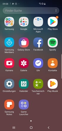 Samsung Galaxy S10+ - Volet des applis par défaut et applis préinstallées.