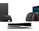 La Xbox Series X, la PS5 Slim Disc Edition de Sony et la Nintendo Switch 2 en photo