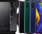 Les Xiaomi Mi 8 Explorer Edition (G) et Mi Mix 3 (D) ont été commercialisés en 2018. (Image source : Xiaomi/Paranoid Android - édité)