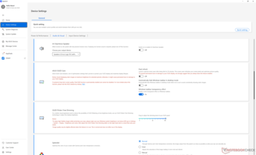 OLED et contrôles des couleurs accessibles via le logiciel intégré