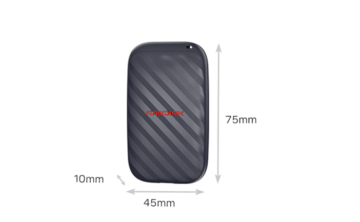 Il arbore une conception robuste et très compacte, mesurant 75mm × 45mm × 10mm et ne pesant que 31,7 grammes.