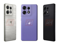 Selon les rumeurs, Motorola aurait conçu le Edge 50 Pro en trois couleurs pour le lancement. (Source de l&#039;image : Android Headlines)