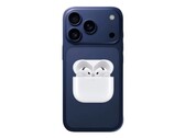 Rendu non officiel de l'iPhone 17 Pro avec AirPods 4 (Source de l'image : @Skyfops sur X et Apple, édité)