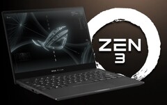 Le facteur Zen 3 contribue à faire de l'Asus ROG Flow X13 un puissant ordinateur portable convertible. (Source de l'image : Asus/AMD - édité)
