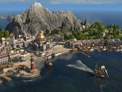 Une image montrant une ville sur une île dans l'année 1800.