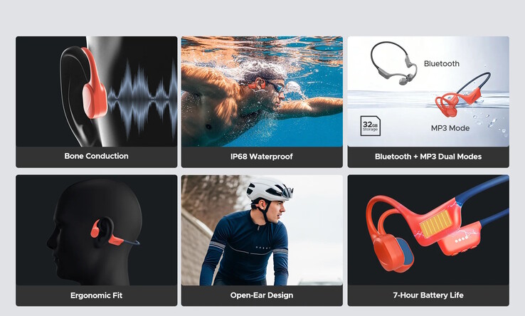 Ces écouteurs peuvent lire la musique stockée localement (Image source : Doogee)