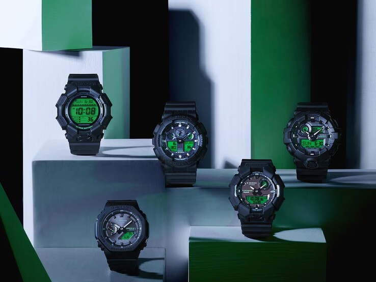 Les montres Casio G-Shock Black et Electro Green