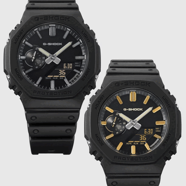 La Casio G-Shock GA-2100LXB-1AJF et la GA-2100LXB-1A9JF (de gauche à droite)