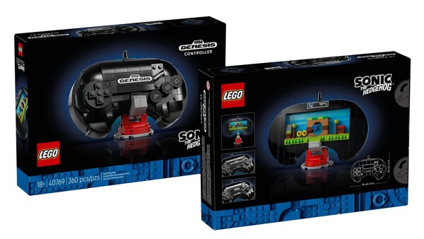 La manette Lego Sonic the Hedgehog Sega Genesis peut être présentée de deux façons. (Source de l'image : Lego)