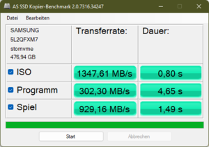 Benchmark AS SSD Copy