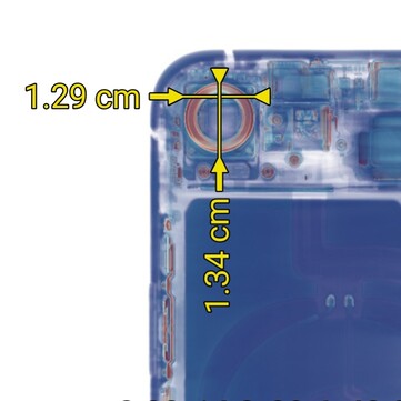 La taille du module de l'appareil photo principal de l'iPhone 16e