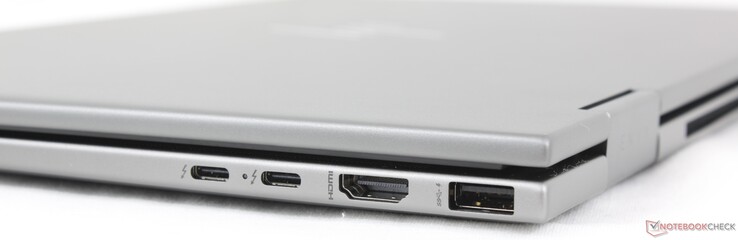 À droite : 2x USB-C Thunderbolt 4 avec DisplayPort + Power Delivery, HDMI 2.1, USB-A (10 Gbps)