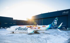 L'avion avait déjà atterri lorsque le Galaxy A21 a pris feu. (Image source : Alaska Airlines)