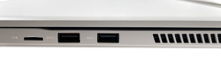 A droite : lecteur de carte microSD, 2x USB 3.1 Gen. 1
