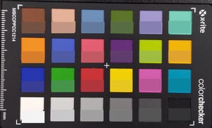 Xiaomi Redmi Go - ColorChecker : la couleur de référence se situe dans la partie inférieure de chaque bloc.