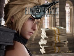 Bannière du remake de Final Fantasy 7 montrant Cloud et un tas d'argent (Source de l'image : capture d'écran, Nintendo YouTube avec modifications)