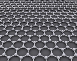 Structure atomique bidimensionnelle du graphène. (Source de l'image : AlexanderAIUS | Wikimedia)